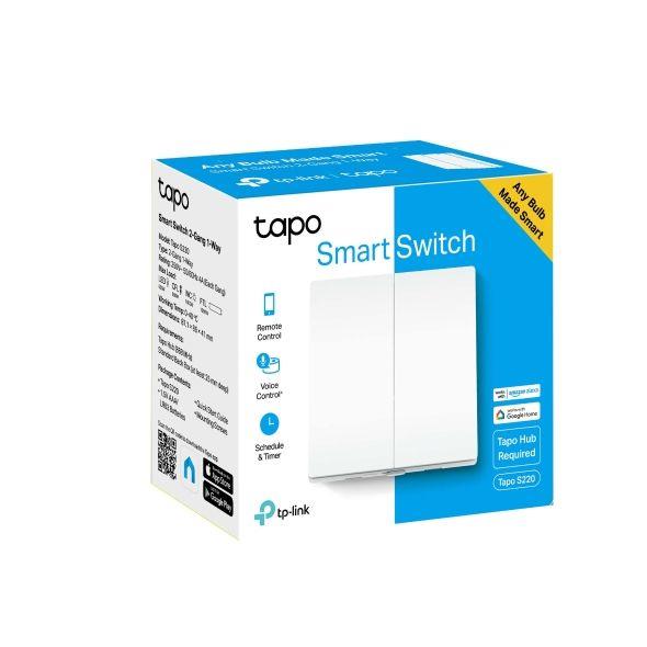 Tp-Link Tapo Smart Light Switch, 2-Gang 1-Way S220 Tapo S220